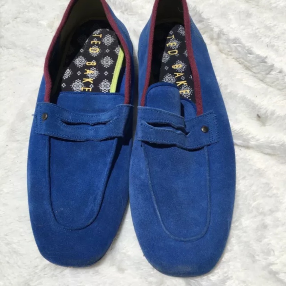 Ted Baker Smyyth Blue Suede Loafers sz 12